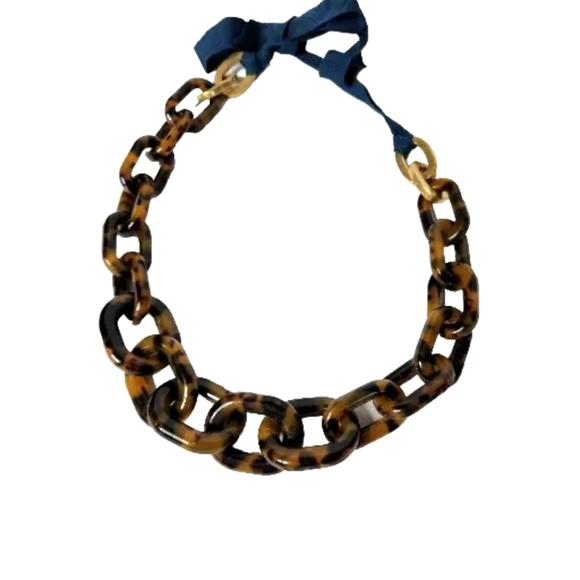 J.Crew Women's Tortoise Brown Lucite Necklace - Picture 1 of 4